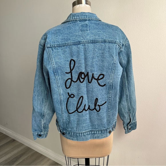 Love Club GXG Girls By Girls Medium Denim Jean Jacket Embroidered - Picture 2 of 16